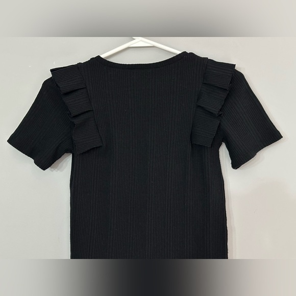 Zara: Women’s Short Sleeve Ruffle Top- Size Small - Picture 3 of 8